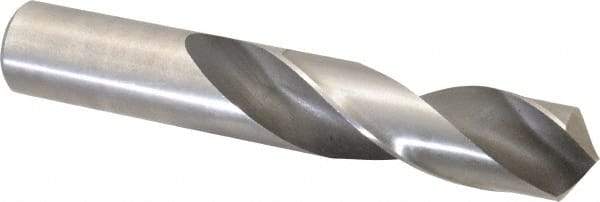 Interstate - 1" 118° Spiral Flute High Speed Steel Screw Machine Drill Bit - Oxide Finish, Right Hand Cut, 4" Flute Length, 6" OAL, Standard Point, Straight Shank - Exact Tool & Supply