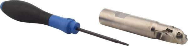 Seco - 3/4" Cut Diam, 0.87" Max Depth of Cut, 3/4" Shank Diam, 4.03" OAL, Indexable Ball Nose End Mill - 2" Head Length, R218.19 Toolholder, 218.19 100, SPMX 0703 Insert - Exact Tool & Supply