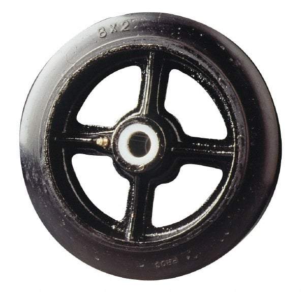Fairbanks - 12 Inch Diameter x 2-1/2 Inch Wide, Rubber Caster Wheel - 1,700 Lb. Capacity, 2-3/4 Inch Hub Length, 7/8 Inch Axle Diameter, Roller Bearing - Exact Tool & Supply