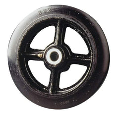 Fairbanks - 12 Inch Diameter x 2-1/2 Inch Wide, Rubber Caster Wheel - 1,700 Lb. Capacity, 2-3/4 Inch Hub Length, 7/8 Inch Axle Diameter, Roller Bearing - Exact Tool & Supply