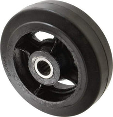 Fairbanks - 8 Inch Diameter x 2-1/2 Inch Wide, Rubber Caster Wheel - 1,300 Lb. Capacity, 2-3/4 Inch Hub Length, 7/8 Inch Axle Diameter, Roller Bearing - Exact Tool & Supply