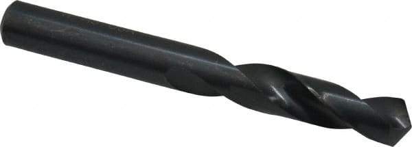 Interstate - 0.386" 118° Spiral Flute High Speed Steel Screw Machine Drill Bit - Oxide Finish, Right Hand Cut, 1-7/8" Flute Length, 3-1/4" OAL, Standard Point, Straight Shank - Exact Tool & Supply
