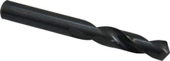 Interstate - 0.386" 118° Spiral Flute High Speed Steel Screw Machine Drill Bit - Oxide Finish, Right Hand Cut, 1-7/8" Flute Length, 3-1/4" OAL, Standard Point, Straight Shank - Exact Tool & Supply