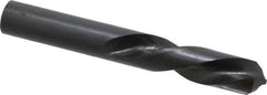Interstate - 23/32" 118° Spiral Flute High Speed Steel Screw Machine Drill Bit - Bright Finish, Left Hand Cut, 3" Flute Length, 4-3/4" OAL, Standard Point, Straight Shank - Exact Tool & Supply