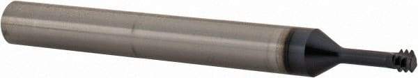 Iscar - #10-32, #8-32 UNC, UNF, 0.126" Cutting Diam, 3 Flute, Solid Carbide Helical Flute Thread Mill - Internal Thread, 0.37" LOC, 2-1/2" OAL, 1/4" Shank Diam - Exact Tool & Supply