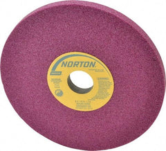 Norton - 8" Diam x 1-1/4" Hole x 1/2" Thick, H Hardness, 46 Grit Surface Grinding Wheel - Aluminum Oxide, Type 1, Coarse Grade, 3,600 Max RPM, Vitrified Bond, No Recess - Exact Tool & Supply