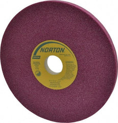 Norton - 8" Diam x 1-1/4" Hole x 1/2" Thick, K Hardness, 46 Grit Surface Grinding Wheel - Aluminum Oxide, Type 1, Coarse Grade, 3,600 Max RPM, Vitrified Bond, No Recess - Exact Tool & Supply