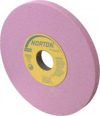 Norton - 7" Diam x 1-1/4" Hole x 1/2" Thick, I Hardness, 60 Grit Surface Grinding Wheel - Aluminum Oxide, Type 1, Medium Grade, 3,600 Max RPM, Vitrified Bond, No Recess - Exact Tool & Supply