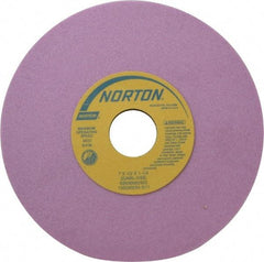Norton - 7" Diam x 1-1/4" Hole x 1/2" Thick, J Hardness, 60 Grit Surface Grinding Wheel - Aluminum Oxide, Type 1, Medium Grade, 3,600 Max RPM, Vitrified Bond, No Recess - Exact Tool & Supply