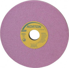 Norton - 8" Diam x 1-1/4" Hole x 1/2" Thick, H Hardness, 46 Grit Surface Grinding Wheel - Aluminum Oxide, Type 1, Coarse Grade, 3,105 Max RPM, Vitrified Bond, No Recess - Exact Tool & Supply