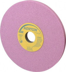 Norton - 8" Diam x 1-1/4" Hole x 1/2" Thick, I Hardness, 46 Grit Surface Grinding Wheel - Aluminum Oxide, Type 1, Coarse Grade, 3,105 Max RPM, Vitrified Bond, No Recess - Exact Tool & Supply