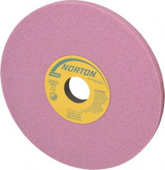 Norton - 8" Diam x 1-1/4" Hole x 1/2" Thick, K Hardness, 46 Grit Surface Grinding Wheel - Aluminum Oxide, Type 1, Coarse Grade, 3,105 Max RPM, Vitrified Bond, No Recess - Exact Tool & Supply