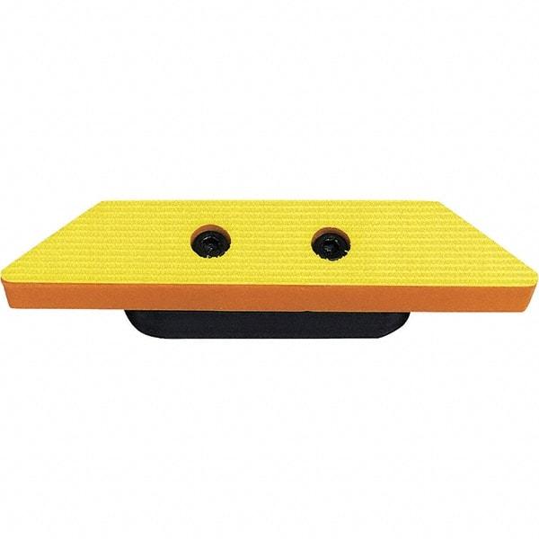 Dynabrade - 4 x 3/4" Raised Panel Hook Face Backing Pad - Dynafine Compatible, Hook & Loop Attachment, Nonvacuum Pad, 3/8" Thick, Soft Density, Short Nap - Exact Tool & Supply