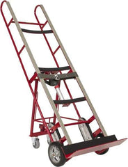 Wesco Industrial Products - 1,200 Lb Capacity 66" OAH Vending Truck - Dual Grip Handle, Steel, Mold-On Rubber Wheels - Exact Tool & Supply