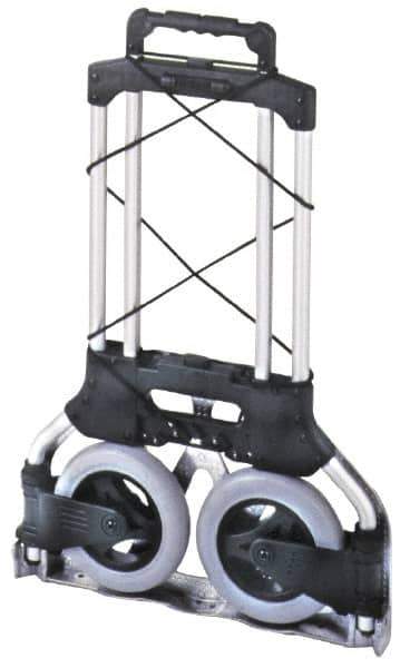 Wesco Industrial Products - 175 Lb Capacity 42" OAH Folding Hand Truck - Aluminum, Rubber Wheels - Exact Tool & Supply