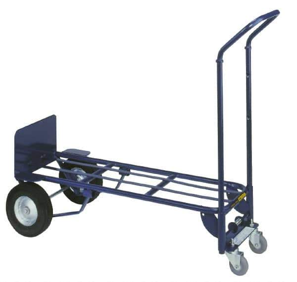 Wesco Industrial Products - 600 Lb Capacity 53" OAH Hand Truck - Swept Back Handle, Steel, Semi-Pneumatic Wheels - Exact Tool & Supply