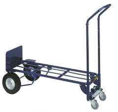 Wesco Industrial Products - 600 Lb Capacity 53" OAH Hand Truck - Swept Back Handle, Steel, Semi-Pneumatic Wheels - Exact Tool & Supply