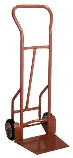 Wesco Industrial Products - 900 Lb Capacity 53" OAH Hand Truck - Swept Back Handle, Steel, Mold-On Rubber Wheels - Exact Tool & Supply