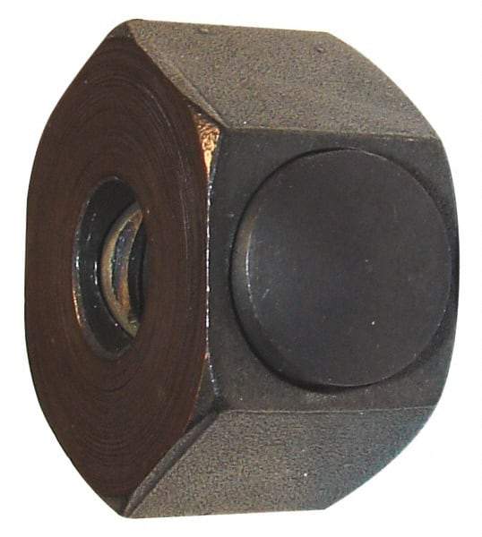 Morton Machine Works - M6x1.00 Metric Coarse Steel Right Hand Push Button Hex Nut - 22.5mm Across Flats, 14.5mm High, Black Oxide Finish - Exact Tool & Supply