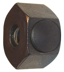 Morton Machine Works - 1/4-20 UNC Steel Right Hand Push Button Hex Nut - 7/8" Across Flats, 9/16" High, Black Oxide Finish - Exact Tool & Supply