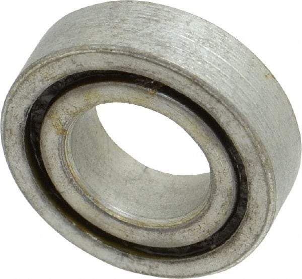 Value Collection - 7/16" Bore Diam, 7/8" OD, Open Unground Full Complement Radial Ball Bearing - 1/4" Wide, 1 Row, Round Bore, 258 Lb Dynamic Capacity - Exact Tool & Supply