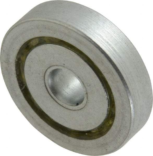 Value Collection - 1/4" Bore Diam, 1-1/16" OD, Open Unground Full Complement Radial Ball Bearing - 1/4" Wide, 1 Row, Round Bore, 484 Lb Dynamic Capacity - Exact Tool & Supply