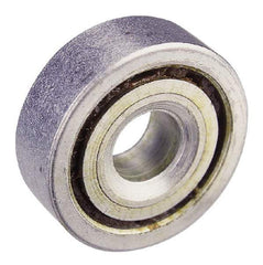 Value Collection - 1/2" Bore Diam, 1-9/32" OD, Open Unground Full Complement Radial Ball Bearing - 5/16" Wide, 1 Row, Round Bore, 533 Lb Dynamic Capacity - Exact Tool & Supply