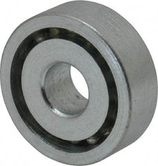 Value Collection - 3/8" Bore Diam, 1-1/8" OD, Open Unground Full Complement Radial Ball Bearing - 3/8" Wide, 1 Row, Round Bore, 533 Lb Dynamic Capacity - Exact Tool & Supply