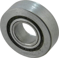 Value Collection - 1/2" Bore Diam, 1-1/4" OD, Open Unground Full Complement Radial Ball Bearing - 3/8" Wide, 1 Row, Round Bore, 533 Lb Dynamic Capacity - Exact Tool & Supply