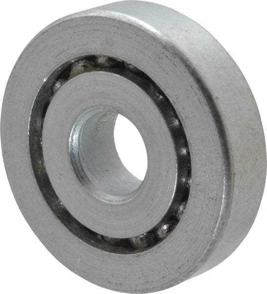 Value Collection - 3/8" Bore Diam, 1-9/32" OD, Open Unground Full Complement Radial Ball Bearing - 5/16" Wide, 1 Row, Round Bore, 533 Lb Dynamic Capacity - Exact Tool & Supply