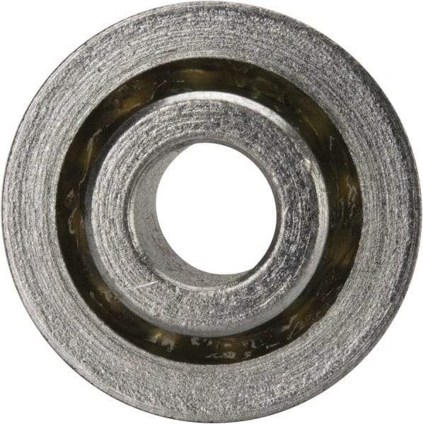 Value Collection - 1/4" Bore Diam, 11/16" OD, Open Unground Full Complement Radial Ball Bearing - With Flange, 1 Row, Round Bore, 287 Lb Dynamic Capacity - Exact Tool & Supply