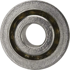 Value Collection - 1/4" Bore Diam, 11/16" OD, Open Unground Full Complement Radial Ball Bearing - With Flange, 1 Row, Round Bore, 287 Lb Dynamic Capacity - Exact Tool & Supply