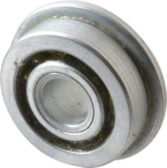 Value Collection - 1/4" Bore Diam, 3/4" OD, Open Unground Full Complement Radial Ball Bearing - With Flange, 1 Row, Round Bore, 287 Lb Dynamic Capacity - Exact Tool & Supply