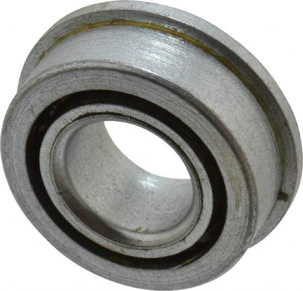 Value Collection - 7/16" Bore Diam, 29/32" OD, Open Unground Full Complement Radial Ball Bearing - With Flange, 1 Row, Round Bore, 356 Lb Dynamic Capacity - Exact Tool & Supply