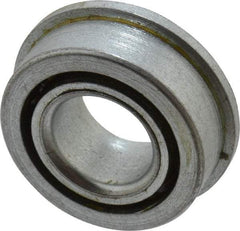 Value Collection - 7/16" Bore Diam, 29/32" OD, Open Unground Full Complement Radial Ball Bearing - With Flange, 1 Row, Round Bore, 356 Lb Dynamic Capacity - Exact Tool & Supply
