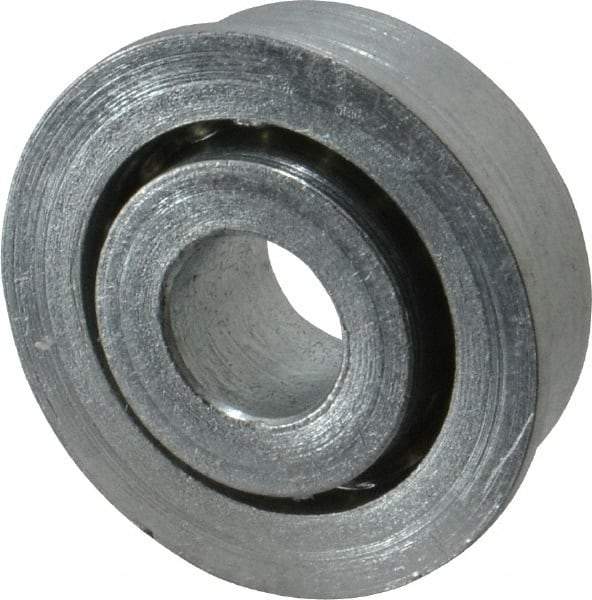 Value Collection - 3/8" Bore Diam, 1-1/16" OD, Open Unground Full Complement Radial Ball Bearing - With Flange, 1 Row, Round Bore, 509 Lb Dynamic Capacity - Exact Tool & Supply