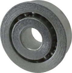Value Collection - 3/8" Bore Diam, 1-1/8" OD, Open Unground Full Complement Radial Ball Bearing - With Flange, 1 Row, Round Bore, 533 Lb Dynamic Capacity - Exact Tool & Supply