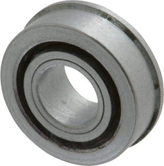 Value Collection - 1/2" Bore Diam, 1-3/16" OD, Open Unground Full Complement Radial Ball Bearing - With Flange, 1 Row, Round Bore, 533 Lb Dynamic Capacity - Exact Tool & Supply
