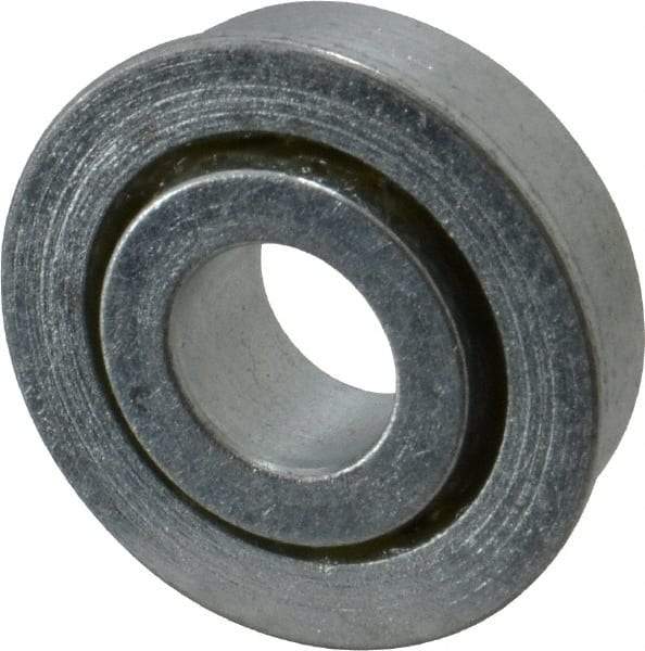 Value Collection - 1/2" Bore Diam, 1-1/4" OD, Open Unground Full Complement Radial Ball Bearing - With Flange, 1 Row, Round Bore, 707 Lb Dynamic Capacity - Exact Tool & Supply