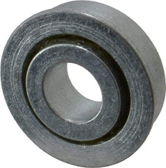 Value Collection - 1/2" Bore Diam, 1-1/4" OD, Open Unground Full Complement Radial Ball Bearing - With Flange, 1 Row, Round Bore, 707 Lb Dynamic Capacity - Exact Tool & Supply