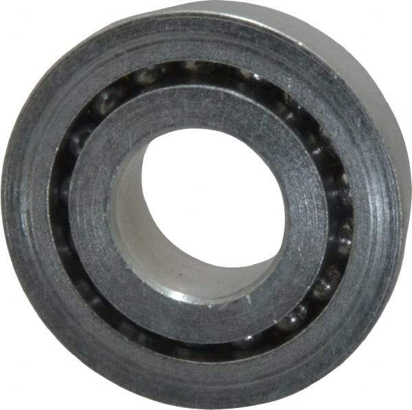 Value Collection - 5/8" Bore Diam, 1-3/8" OD, Open Unground Full Complement Radial Ball Bearing - With Flange, 1 Row, Round Bore, 769 Lb Dynamic Capacity - Exact Tool & Supply