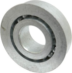 Value Collection - 5/8" Bore Diam, 1-1/2" OD, Open Unground Full Complement Radial Ball Bearing - With Flange, 1 Row, Round Bore, 769 Lb Dynamic Capacity - Exact Tool & Supply