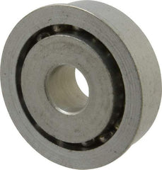 Value Collection - 1/2" Bore Diam, 1-5/8" OD, Open Unground Full Complement Radial Ball Bearing - With Flange, 1 Row, Round Bore, 1,187 Lb Dynamic Capacity - Exact Tool & Supply