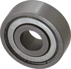 Value Collection - 3/8" Bore Diam, 1-1/8" OD, Double Shield Unground Retainer Type Radial Ball Bearing - 3/8" Wide, 1 Row, Round Bore, 691 Lb Dynamic Capacity - Exact Tool & Supply