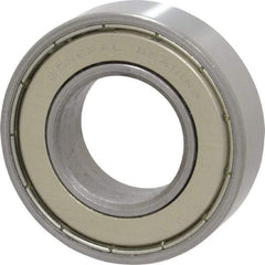 Value Collection - 1" Bore Diam, 2" OD, Double Shield Unground Retainer Type Radial Ball Bearing - 9/16" Wide, 1 Row, Round Bore, 1,749 Lb Dynamic Capacity - Exact Tool & Supply