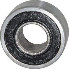 Value Collection - 3/8" Bore Diam, 7/8" OD, Double Seal Unground Retainer Type Radial Ball Bearing - 11/32" Wide, 1 Row, Round Bore, 450 Lb Dynamic Capacity - Exact Tool & Supply