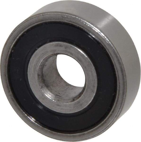Value Collection - 3/8" Bore Diam, 1-1/8" OD, Double Seal Unground Retainer Type Radial Ball Bearing - 3/8" Wide, 1 Row, Round Bore, 691 Lb Dynamic Capacity - Exact Tool & Supply