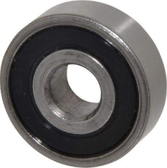 Value Collection - 3/8" Bore Diam, 1-1/8" OD, Double Seal Unground Retainer Type Radial Ball Bearing - 3/8" Wide, 1 Row, Round Bore, 691 Lb Dynamic Capacity - Exact Tool & Supply
