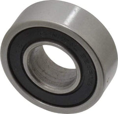 Value Collection - 1/2" Bore Diam, 1-1/8" OD, Double Seal Unground Retainer Type Radial Ball Bearing - 3/8" Wide, 1 Row, Round Bore, 691 Lb Dynamic Capacity - Exact Tool & Supply