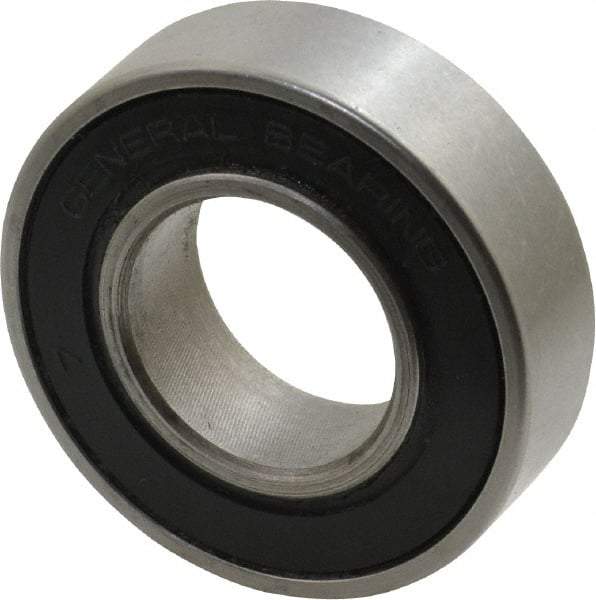 Value Collection - 1" Bore Diam, 2" OD, Double Seal Unground Retainer Type Radial Ball Bearing - 9/16" Wide, 1 Row, Round Bore, 1,749 Lb Dynamic Capacity - Exact Tool & Supply
